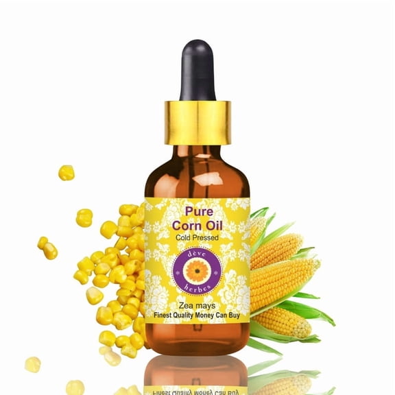 Deve Herbes Corn Oil (Zea mays) - 5ml (0.16 FL Oz ) - 100% Natural Cold Pressed Oil - for Massage Use, Body Care & External Use - with Dropper