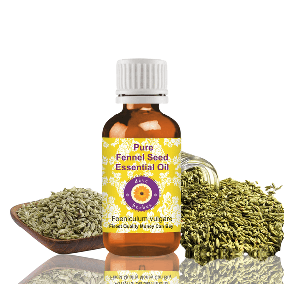 Deve Herbes Fennel Seed Essential Oil (Foeniculum Vulgare) - 0.16 Fl Oz (5ml) - 100% Natural Fennel Oil for Massage, Diffuser & Aromatherapy- without Dropper