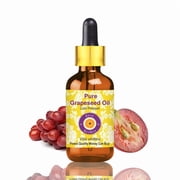 Deve Herbes Grapeseed Oil Vitis vinifera - 100ml 3.38 FL Oz  - 100% Natural Cold Pressed Oil - for Massage Blends, Skin Care & External Use - with Dropper