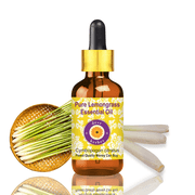 Deve Herbes Lemongrass Essential Oil Cymbopogon Citratus - 0.33 Fl Oz 10ml - 100% Natural Lemongrass Oil - for Massage & Aromatherapy - with Dropper