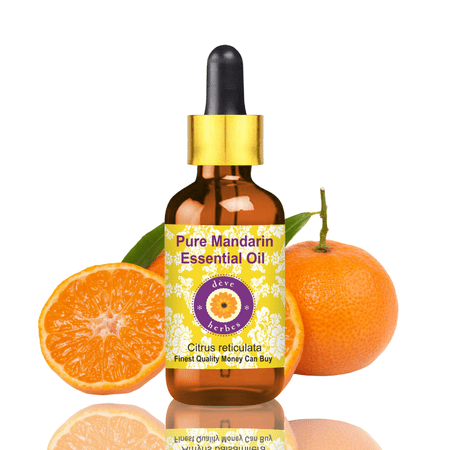 Deve Herbes Mandarin Essential Oil (Citrus Reticulata) - 0.16 Fl Oz (5ml) - 100% Natural Mandarin Oil - for Diffuser, Skin Care & Gentle Aroma - with Dropper