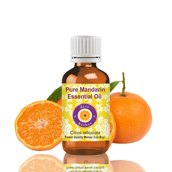 Deve Herbes Mandarin Essential Oil (Citrus Reticulata) - 0.16 Fl Oz (5ml) - 100% Natural Mandarin Oil - for Diffuser, Skin Care & Gentle Aroma - without Dropper
