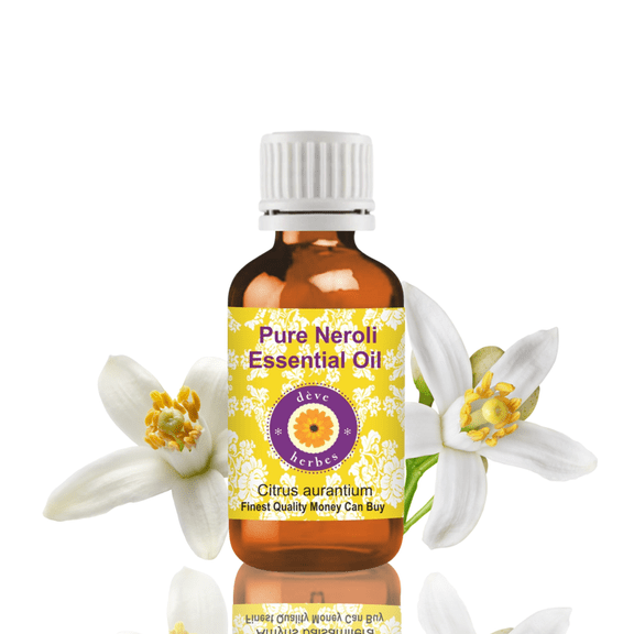 Deve Herbes Neroli Essential Oil (Citrus Aurantium) - 0.33 Fl Oz (10ml) - 100% Natural Neroli Oil - for Skin Care, Perfumery & Relaxation - without Dropper