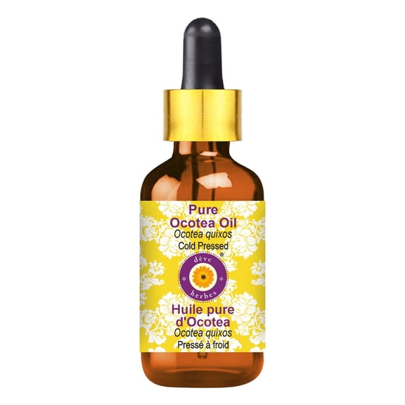 Deve Herbes Ocotea Oil (Ocotea quixos) - 10ml (0.33 FL Oz ) - 100% Natural Oil - for Aromatic Diffuser Blends & External Use - with Dropper