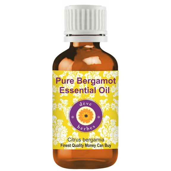 Deve Herbes Pure Bergamot Essential Oil (Citrus bergamia) Natural Therapeutic Grade Steam Distilled 10ml (0.33 oz)