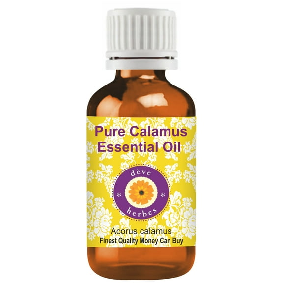 Deve Herbes Pure Calamus Essential Oil (Acorus calamus) Natural Therapeutic Grade Steam Distilled 10ml (0.33 oz)