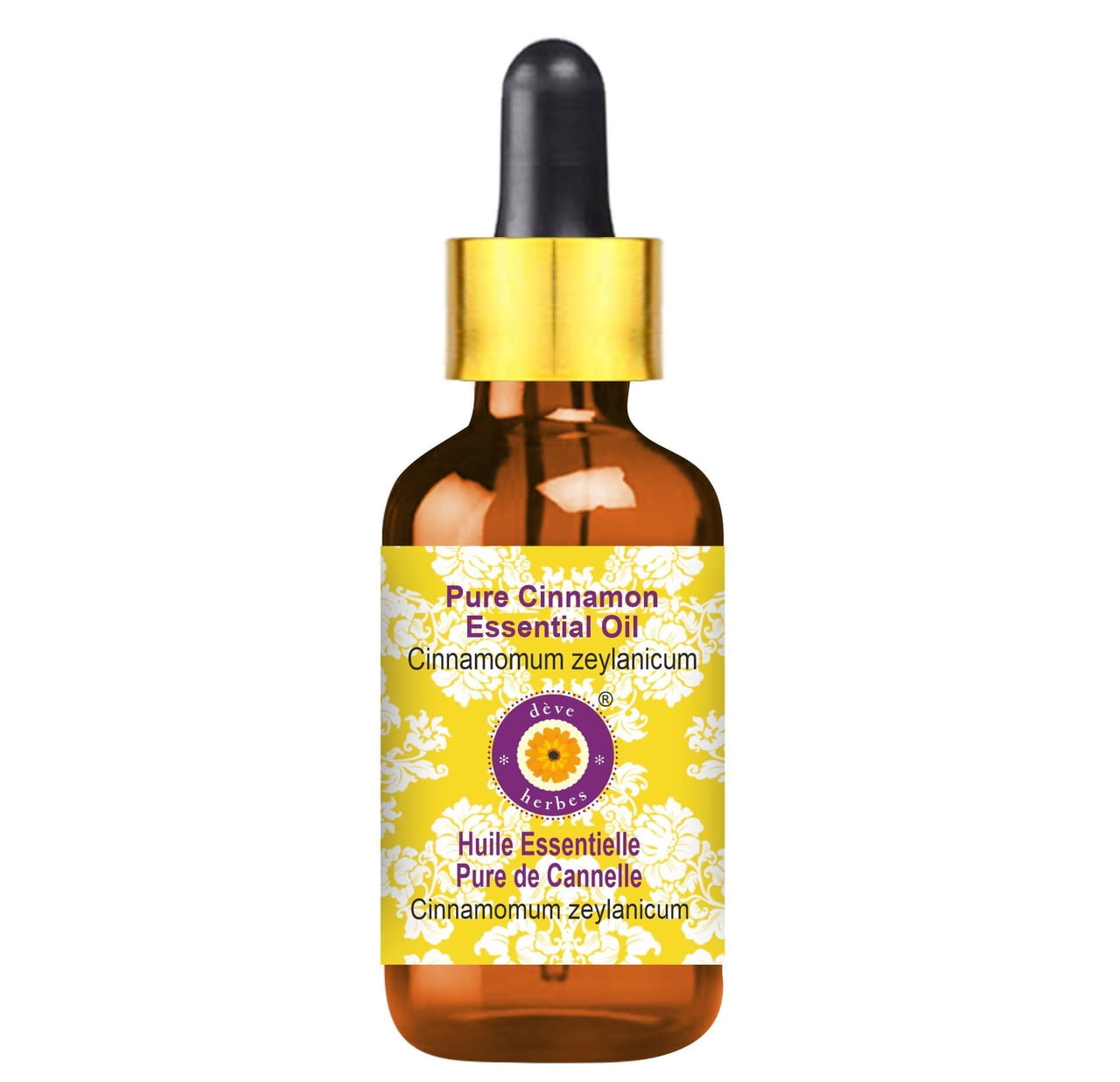 Deve Herbes Pure Cinnamon Essential Oil (Cinnamomum zeylanicum) Steam Distilled, Natural & Aromatherapy Use 100ml with Glass Dropper