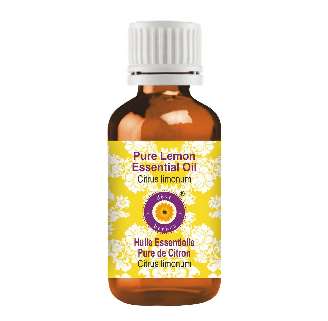 Deve Herbes Pure Lemon Essential Oil (Citrus limonum) Steam Distilled, Natural & Aromatherapy Use 1250ml