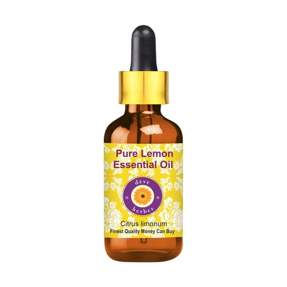 Deve Herbes Pure Lemon Essential Oil (Citrus limonum) Steam Distilled, Natural & Aromatherapy Use 30ml with Glass Dropper