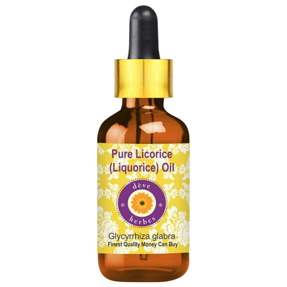 Deve Herbes Pure Liquorice (Licorice) Oil (Glycyrrhiza glabra) with Glass Dropper Natural Therapeutic Grade 50ml (1.69 oz)
