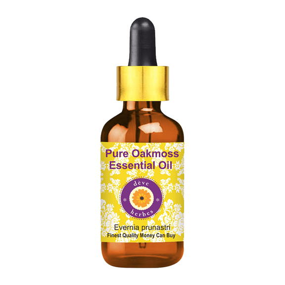 Deve Herbes Pure Oakmoss Essential Oil (Evernia prunastri) with Glass Dropper Natural Therapeutic Grade Steam Distilled 30ml (1 oz)