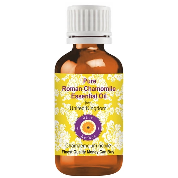 Deve Herbes Pure Roman Chamomile Essential Oil (Chamaemelum nobile) Natural Therapeutic Grade Steam Distilled 10ml (0.33 oz)