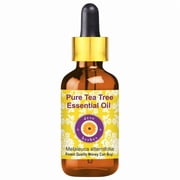 Deve Herbes Pure Tea Tree Essential Oil Melaleuca alternifolia Steam Distilled, Natural & Aromatherapy Use 10ml with Glass Dropper