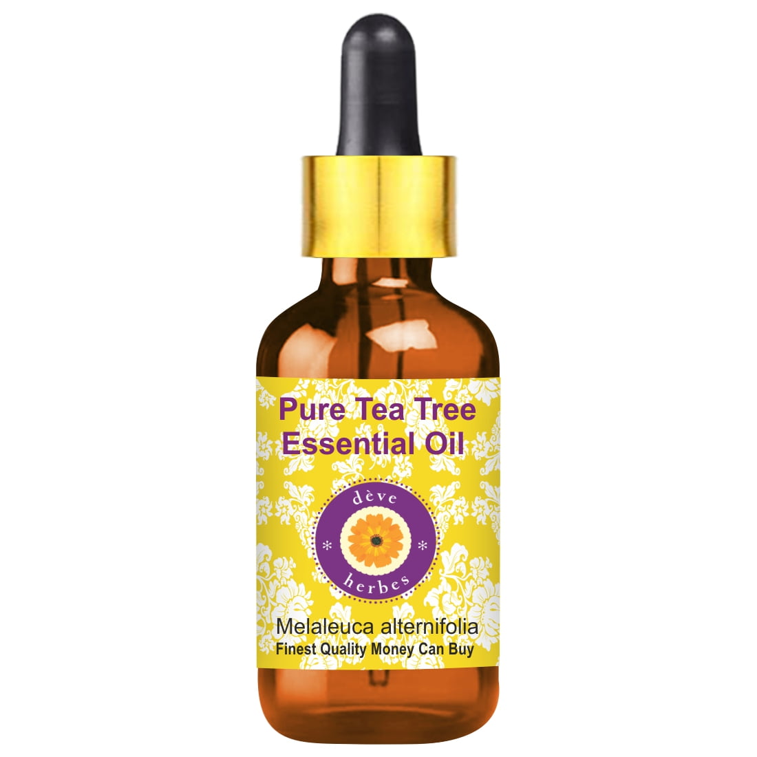 Deve Herbes Pure Tea Tree Essential Oil (Melaleuca alternifolia) with Glass Dropper Natural Therapeutic Grade Steam Distilled 30ml (1 oz)