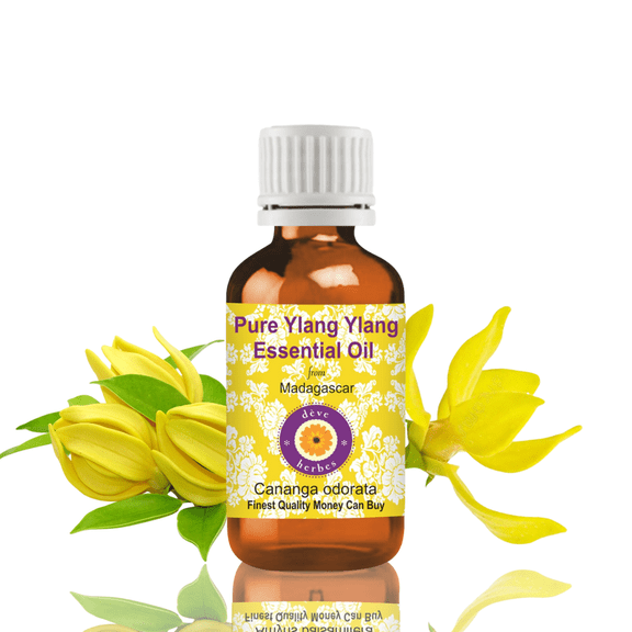 Deve Herbes Ylang Ylang Essential Oil (Cananga Odorata) - 0.33 Fl Oz (10ml) - 100% Natural Ylang Ylang Oil for Hair Care, Perfume & Aromatherapy - without Dropper