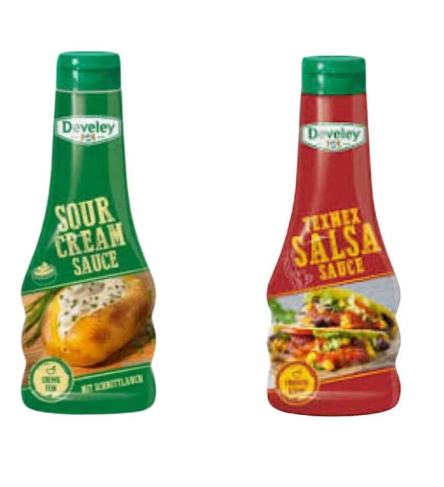 Develey Sour Cream Sauce and TexMex Salsa Sauce each 250ml/ 8.45 fl. oz.