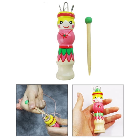 Develop Fine Motor Skills with Wooden Knitted Dolls Craft Kit for Kids