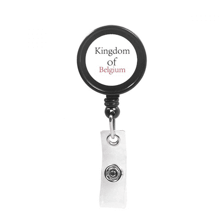 Developed Country Belgium Represent Text Retractable Keychain Badge Holder ID Badge
