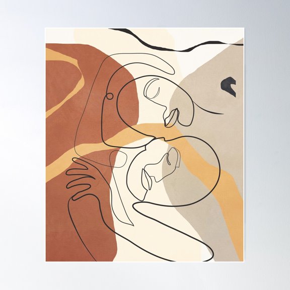 Developed Faces 03 Poster Wall Art, Modern Wall Decor For Living Room Bedroom, 8x12 UNFRAMED