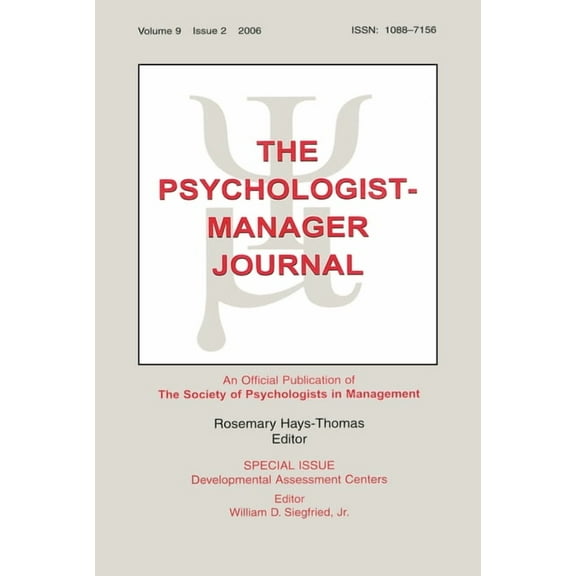 Developmental Assessment Centers Tpmj V9#2, (Paperback)