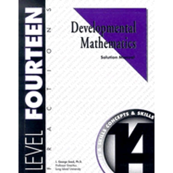 Developmental Mathematics: Solution Manual (Paperback) by L George Saad