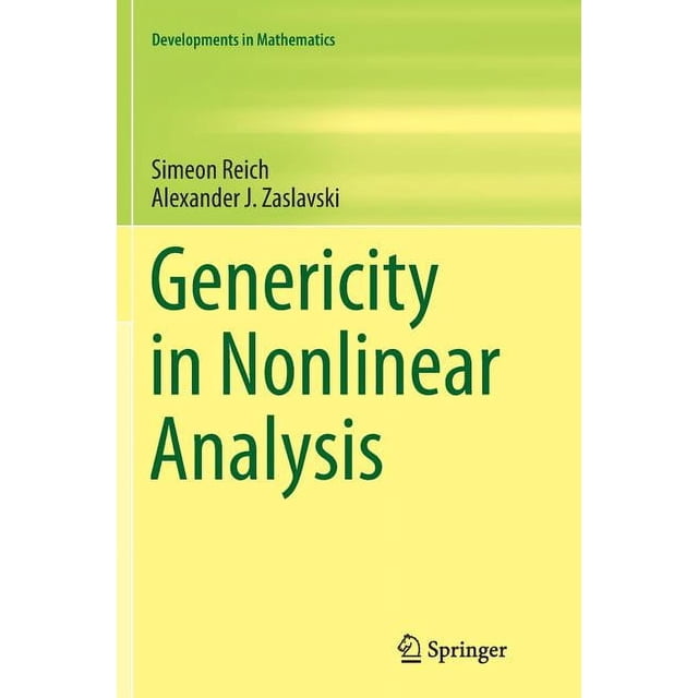 Nonlinear Learning Book Developments in Mathematics Genericity in Nonlinear Analysis, Book 34 ...