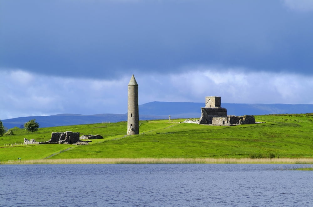 Devenish Monastic Site Co Fermanagh Ireland Canvas Art - The Irish Image Collection Design Pics (17 x 11)