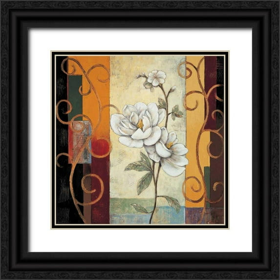 Deveraux, Jill 15x15 Black Ornate Wood Framed with Double Matting Museum Art Print Titled - Magnolia