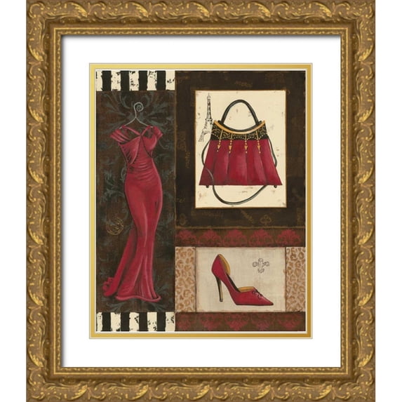Devereux, Sophie 26x31 Gold Ornate Wood Framed with Double Matting Museum Art Print Titled - Fashion Collage I