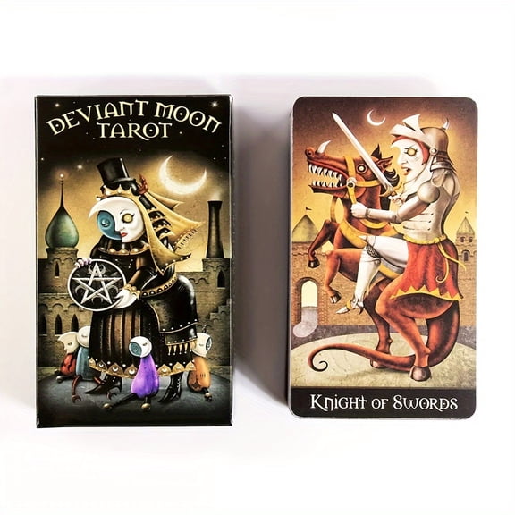 Deviant Moon Tarot Cards - 78pcs Fantasy Art Deck for Inner Wisdom & Soul Exploration, Perfect Party & Christmas Gift