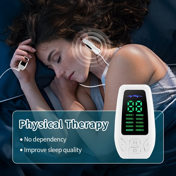 Device for Aiding Sleep - Helps Adults with Anxiety, Features Rechargeable Microcurrent Technology for Insomnia Relief, Portable Design to Enhance-White