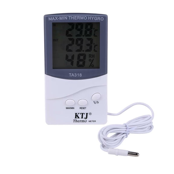 Device Thermometer LCD Indoor/Outdoor Model TA318 Wall-mounted 1pcs ABS