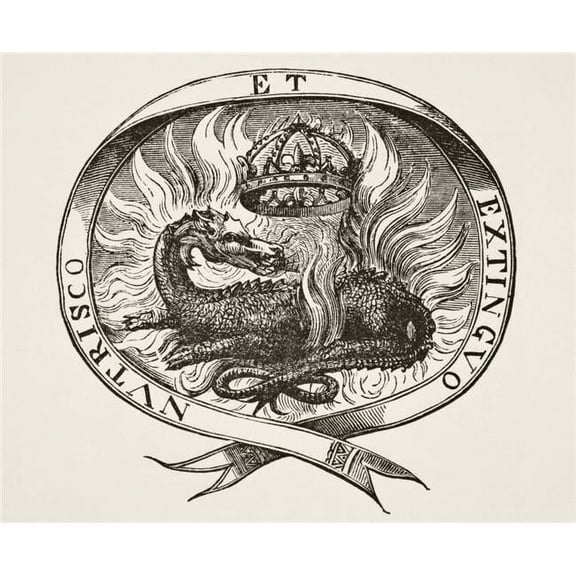 Device of Francois I King of France 1515-1547. A Salamander Amidst the Flames Poster Print