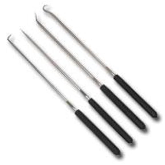 Devices Corp. 4-Piece Hook and Pick Set - High Carbon Steel - 9-3/4 Inch - Durable Pouch Included