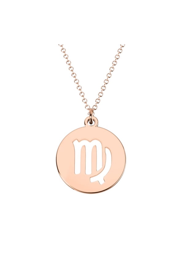 Virgo Zodiac Astrology Pendant-14k Rose gold plating 925 Sterling Silver-gift for birthday