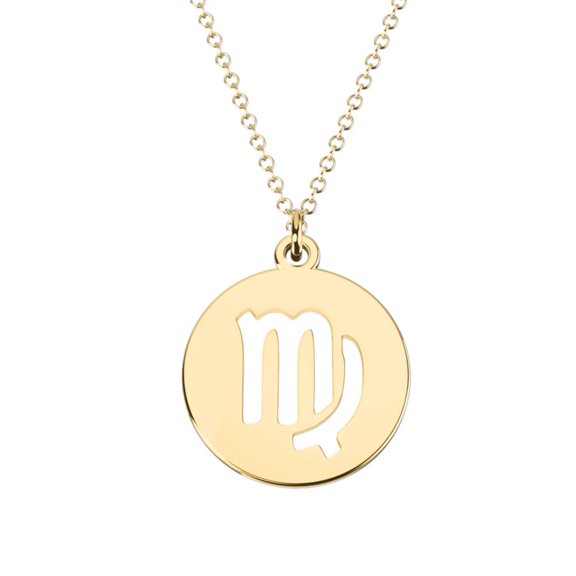 Devika Fine Jewelry Virgo Zodiac Astrology Pendant 14k yellow gold plating 925 Sterling Silver- Anniversary gift