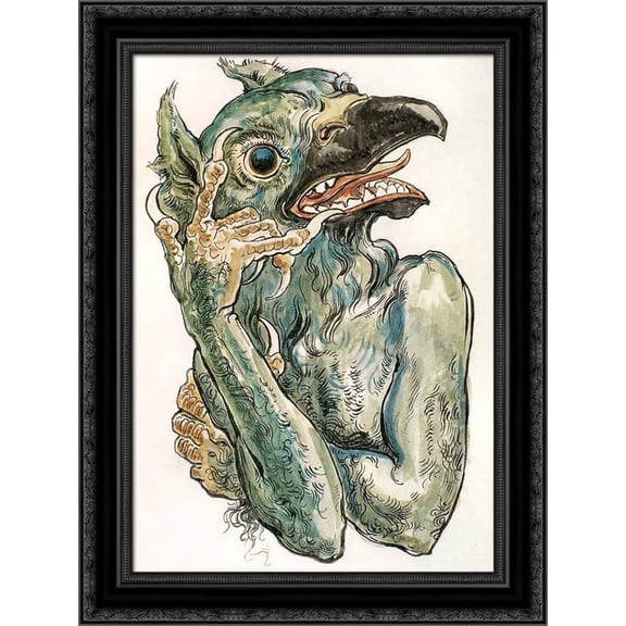 Devil 20x24 Black Ornate Wood Framed Canvas Art by Matejko, Jan
