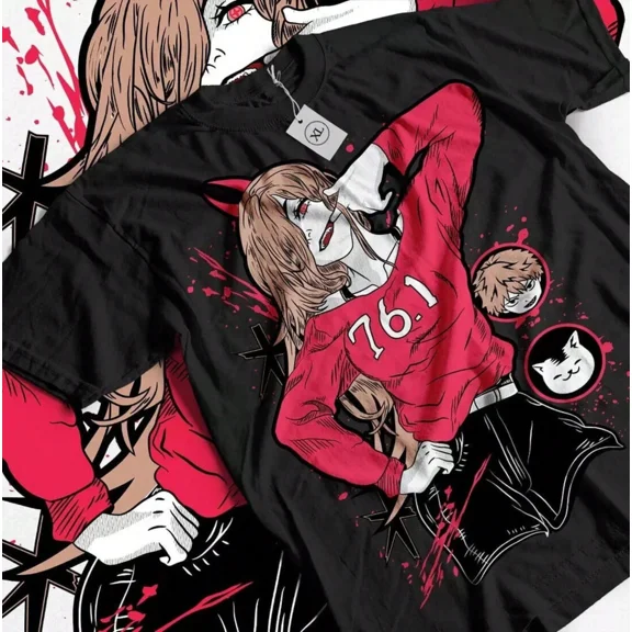 Devil Anime Manga Denji Power Funny T Shirt UNISEX