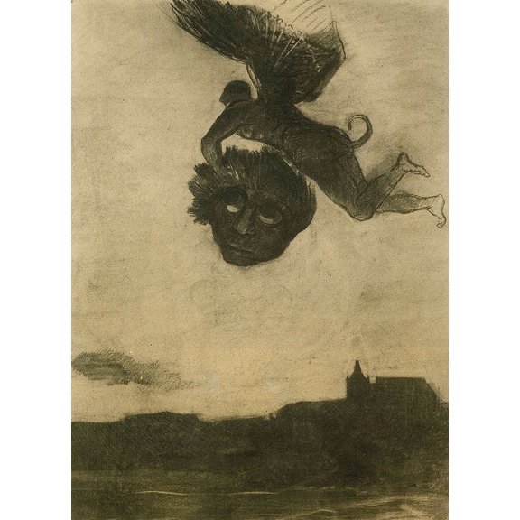 Devil Carrying Off A Head Poster Print by Odilon Redon (18 x 24)