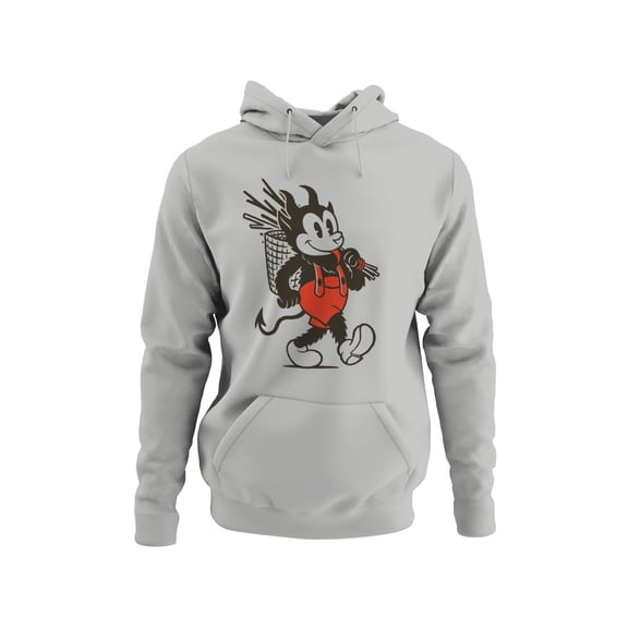Devil Cartoon with Red Suspenders Men's Hoodie
