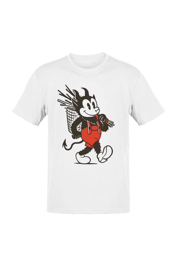 Devil Cartoon with Red Suspenders Men's T-shirt