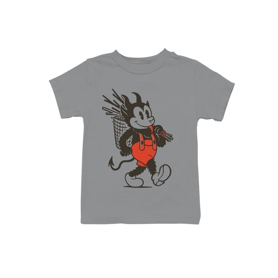 Devil Cartoon with Red Suspenders Youth's T-shirt