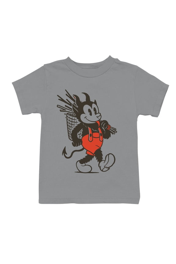 Devil Cartoon with Red Suspenders Youth's T-shirt