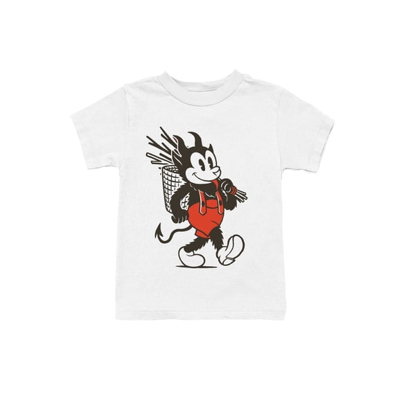 Devil Cartoon with Red Suspenders Youth's T-shirt