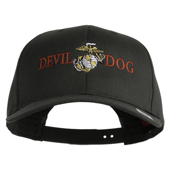 Devil Dog Embroidered Solid Cotton Twill Pro Style Cap - Charcoal OSFM