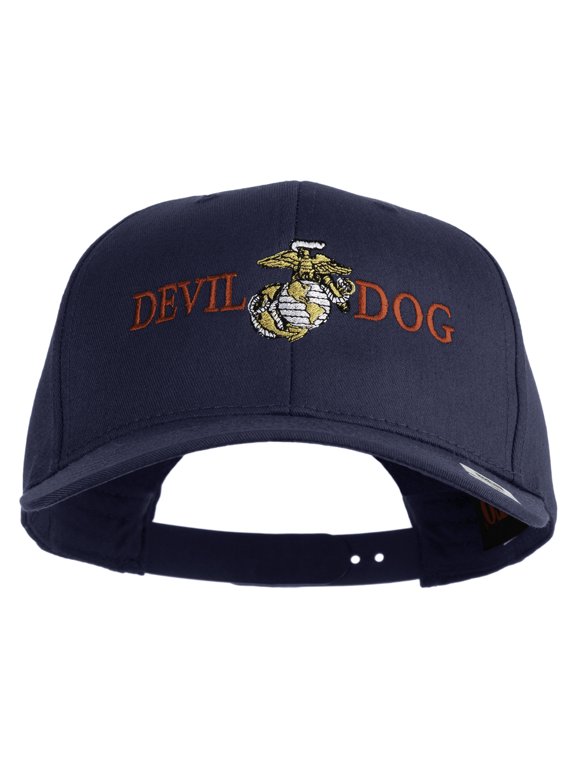 Devil Dog Embroidered Solid Cotton Twill Pro Style Cap - Navy OSFM