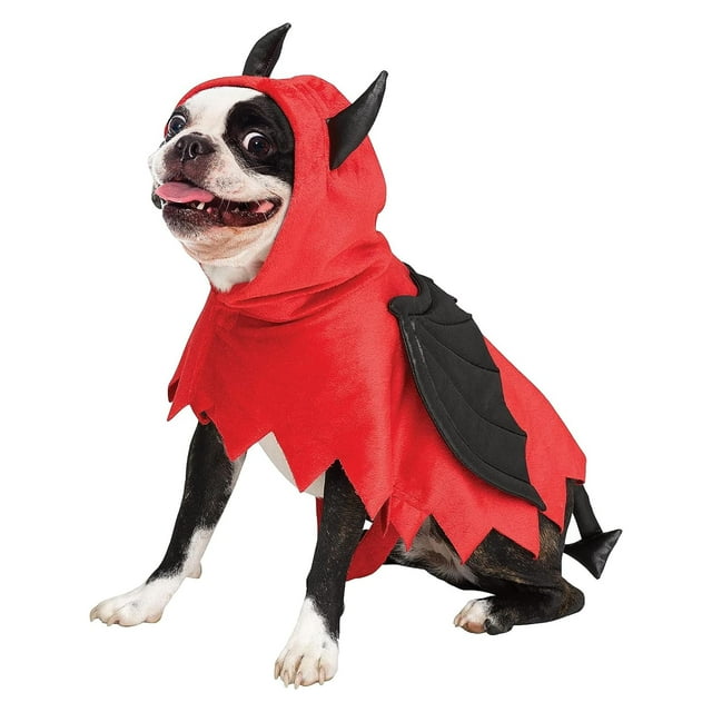 Funworld Devil Doggie Poncho Pet Costume | Small/Medium Unisex