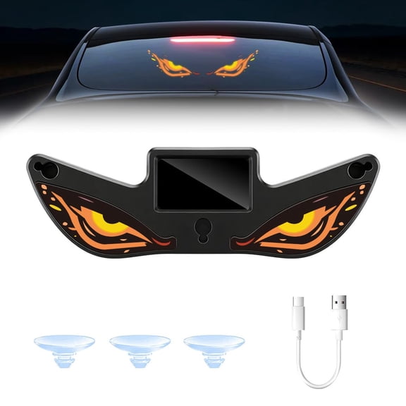 Devil Eyes LED Light for Car Windshield, Solar-Powered 6 Modes Car Eyes Animated LED Dynamic Windshield Ambient Lights