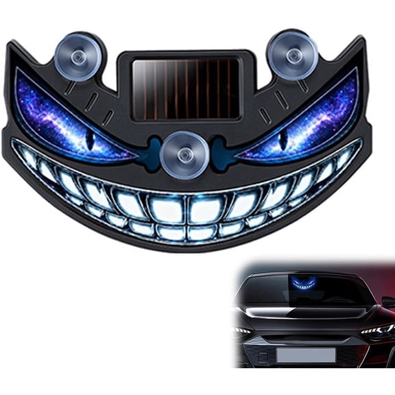 Devil Eyes Light for Car Windshield,Rechargeable Solar-Powered Wireless Car Window LED Ambient Lamp,Suction Cup Warning Light for SUV, Truck,Van,RV