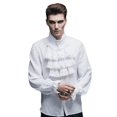 thumbnail image 1 of Devil Fashion SJM127-XL Jabot Elegant Gothic Aristocrat Shirt for Men, White - Extra Large, 1 of 3